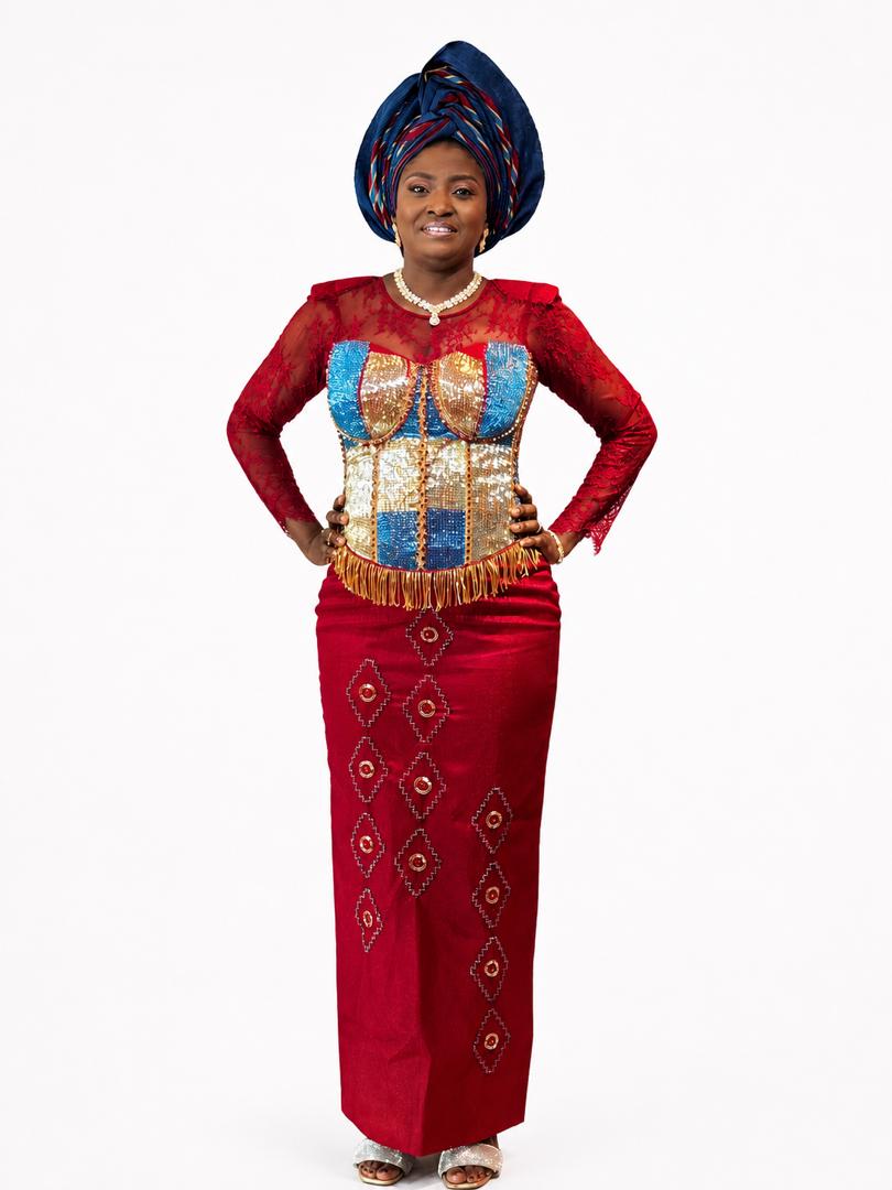 T&T Regal Jewel Corset Aso-Oke