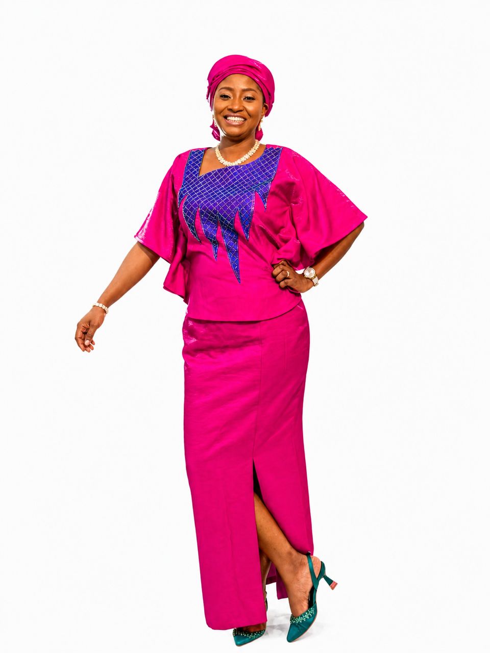 T&T Fuchsia Royale Embroidered Set