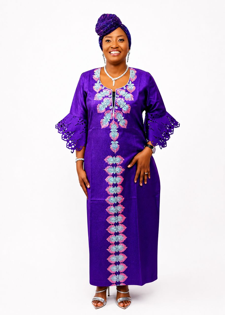 T&T Royal Amethyst Embellished Kaftan